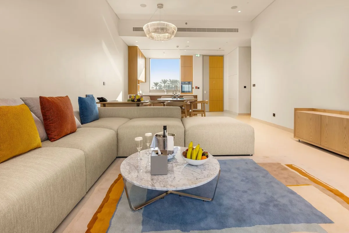 Hospitality villa living room at the Ajman project