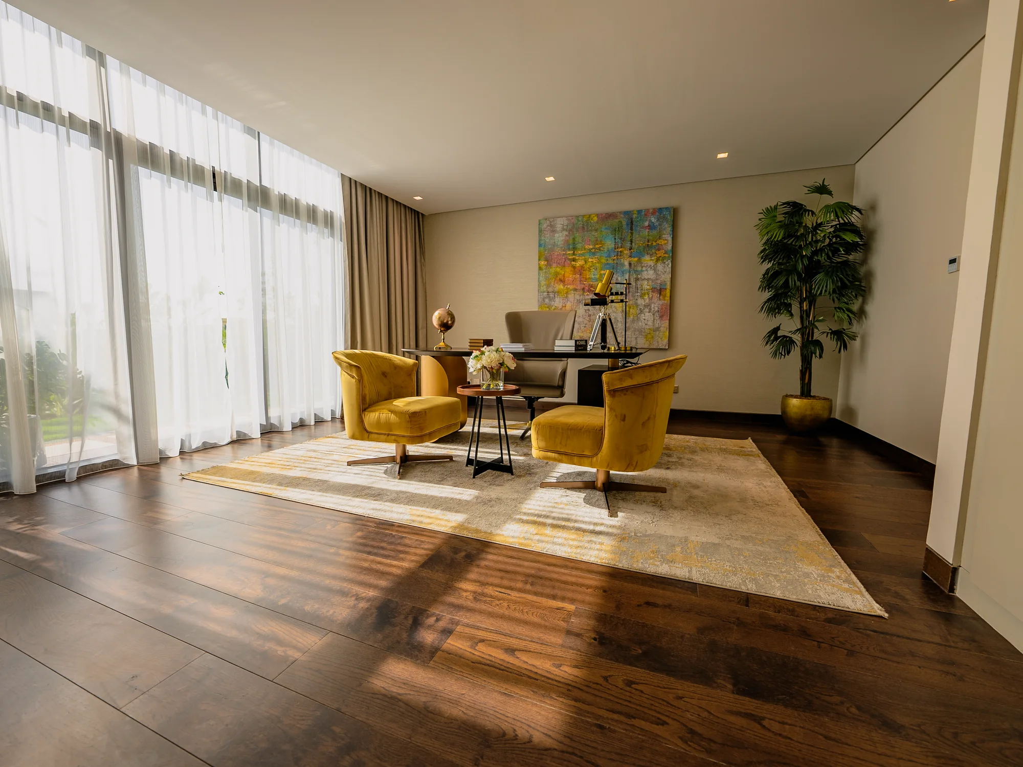 Representative modern office interior with open seating and natural light